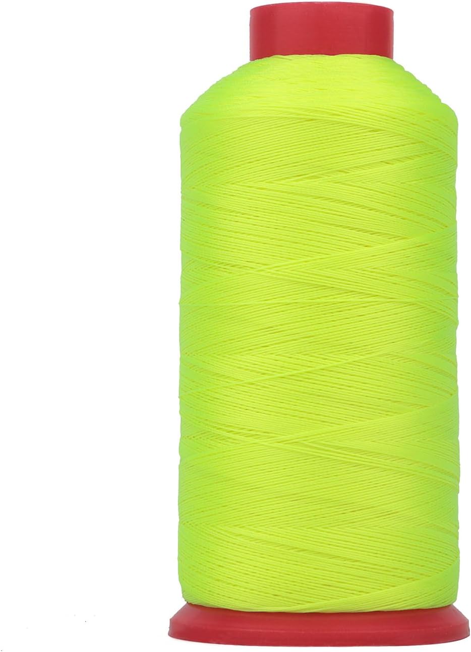 Heavy Duty Bonded Nylon 66 Sewing Thread 210D/3 T70#69 1500 Yards for Canvas Furniture Upholstery Leather Goods Automotive Leather Footwear Outdoors (4195-Neon Yellow)
