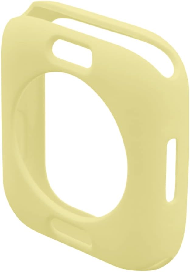 Soft Candy Colors Case for Apple Watch Series 7/8/9 45MM, Ultra Thin TPU Shockproof Smart Watch Cases Bumper Cover for iWatch Series [No Screen] Yellow
