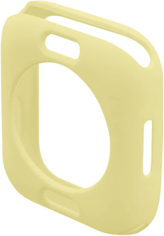 Soft Candy Colors Case for Apple Watch Series 7/8/9 45MM, Ultra Thin TPU Shockproof Smart Watch Cases Bumper Cover for iWatch Series [No Screen] Yellow