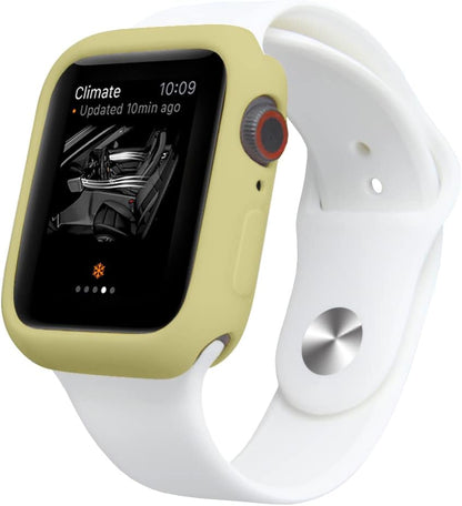 Soft Candy Colors Case for Apple Watch Series 7/8/9 45MM, Ultra Thin TPU Shockproof Smart Watch Cases Bumper Cover for iWatch Series [No Screen] Yellow