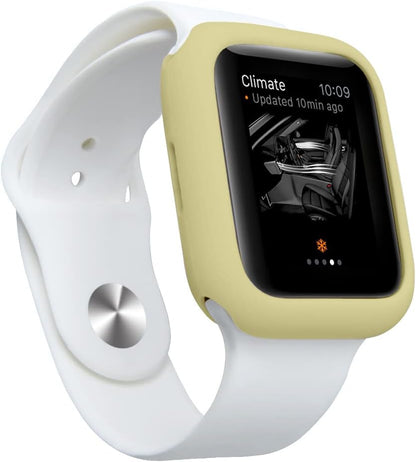 Soft Candy Colors Case for Apple Watch Series 7/8/9 45MM, Ultra Thin TPU Shockproof Smart Watch Cases Bumper Cover for iWatch Series [No Screen] Yellow