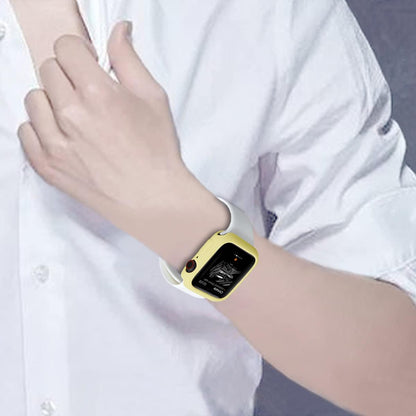 Soft Candy Colors Case for Apple Watch Series 7/8/9 45MM, Ultra Thin TPU Shockproof Smart Watch Cases Bumper Cover for iWatch Series [No Screen] Yellow
