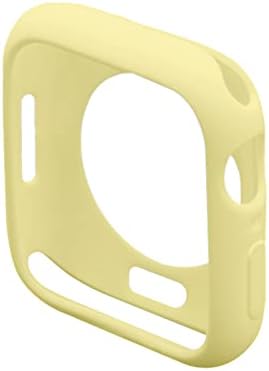 Soft Candy Colors Case for Apple Watch Series 7/8/9 45MM, Ultra Thin TPU Shockproof Smart Watch Cases Bumper Cover for iWatch Series [No Screen] Yellow