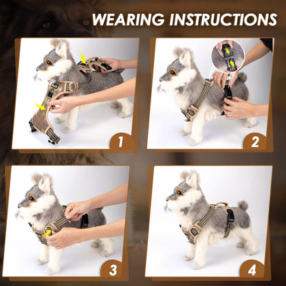 No Pull Dog Harness, Heavy Duty No Choke Pet, Yellow Camo, M | Adjustable Soft Padded Dog Vest for Small, Medium and Large Dogs, with 2 Leash Clips and Easy Control Vertical Handle
