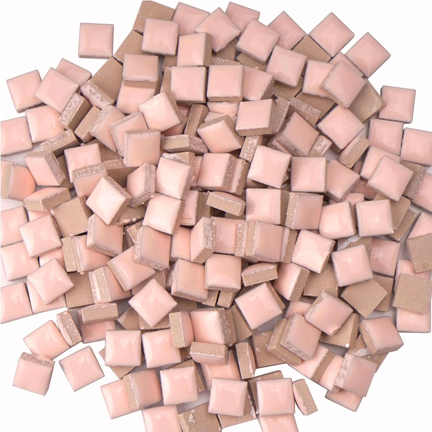 Glazed Ceramic Mosaic Tiles for Crafts,200 Pieces/300g Mosaic Pieces,12mm Square Shapes Glazed Porcelain Tiles for Art Craft Home Garden Decoration,Canary Yellow