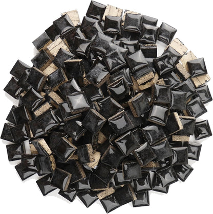 Glazed Ceramic Mosaic Tiles for Crafts,200 Pieces/300g Mosaic Pieces,12mm Square Shapes Glazed Porcelain Tiles for Art Craft Home Garden Decoration,Canary Yellow