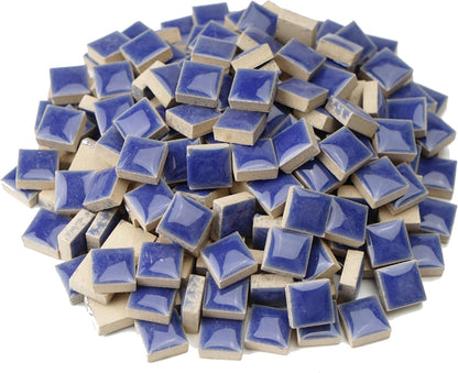 Glazed Ceramic Mosaic Tiles for Crafts,200 Pieces/300g Mosaic Pieces,12mm Square Shapes Glazed Porcelain Tiles for Art Craft Home Garden Decoration,Canary Yellow