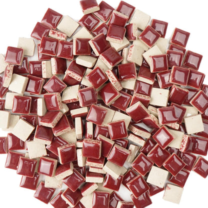 Glazed Ceramic Mosaic Tiles for Crafts,200 Pieces/300g Mosaic Pieces,12mm Square Shapes Glazed Porcelain Tiles for Art Craft Home Garden Decoration,Canary Yellow