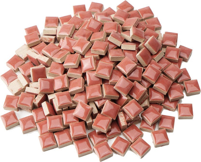 Glazed Ceramic Mosaic Tiles for Crafts,200 Pieces/300g Mosaic Pieces,12mm Square Shapes Glazed Porcelain Tiles for Art Craft Home Garden Decoration,Canary Yellow