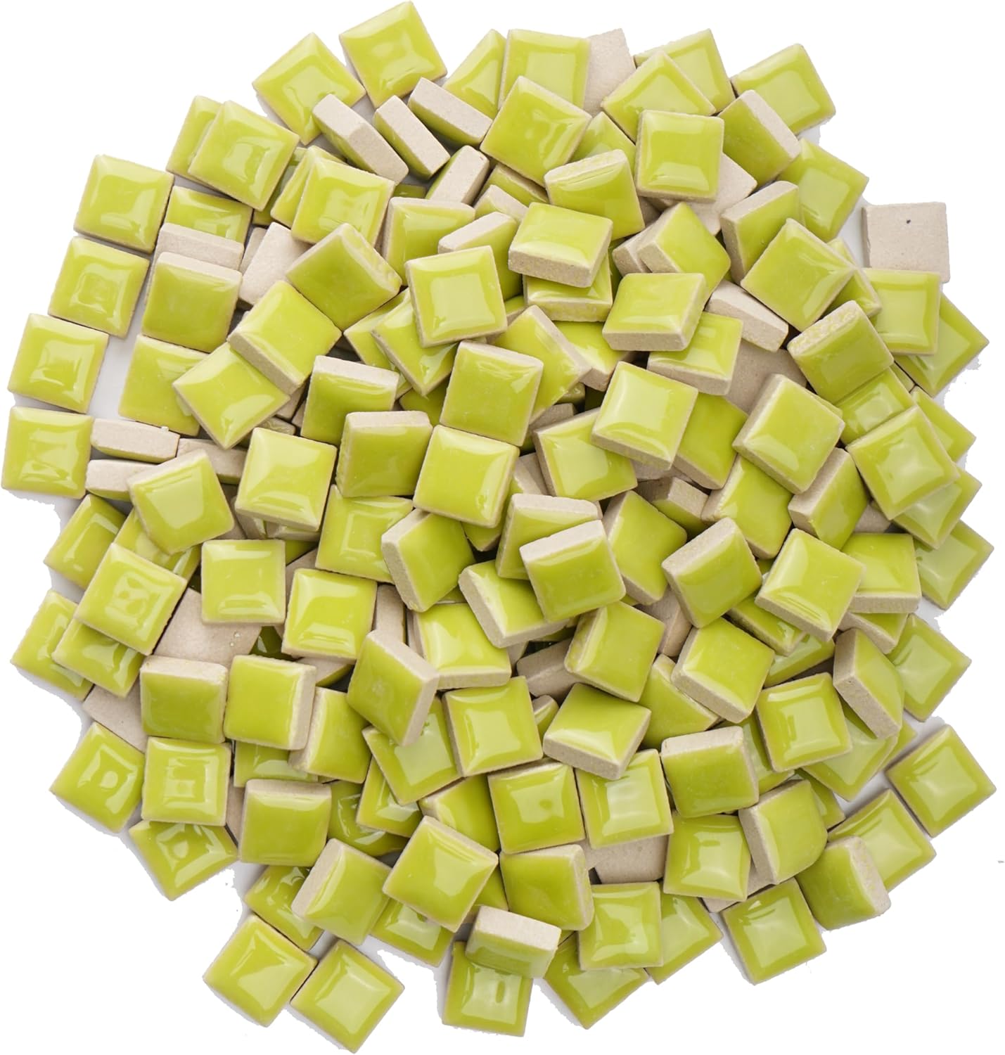 Glazed Ceramic Mosaic Tiles for Crafts,200 Pieces/300g Mosaic Pieces,12mm Square Shapes Glazed Porcelain Tiles for Art Craft Home Garden Decoration,Canary Yellow