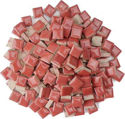 Glazed Ceramic Mosaic Tiles for Crafts,200 Pieces/300g Mosaic Pieces,12mm Square Shapes Glazed Porcelain Tiles for Art Craft Home Garden Decoration,Canary Yellow