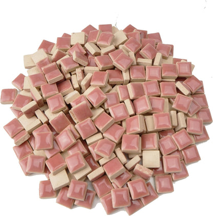 Glazed Ceramic Mosaic Tiles for Crafts,200 Pieces/300g Mosaic Pieces,12mm Square Shapes Glazed Porcelain Tiles for Art Craft Home Garden Decoration,Canary Yellow