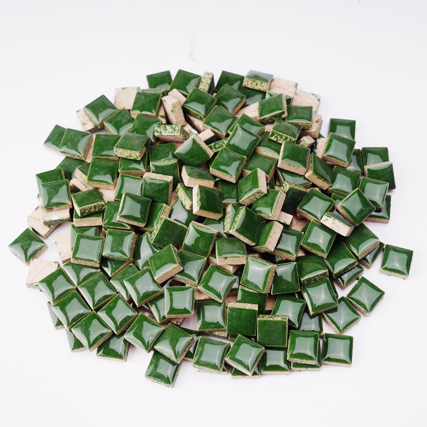 Glazed Ceramic Mosaic Tiles for Crafts,200 Pieces/300g Mosaic Pieces,12mm Square Shapes Glazed Porcelain Tiles for Art Craft Home Garden Decoration,Canary Yellow