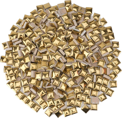Glazed Ceramic Mosaic Tiles for Crafts,200 Pieces/300g Mosaic Pieces,12mm Square Shapes Glazed Porcelain Tiles for Art Craft Home Garden Decoration,Canary Yellow