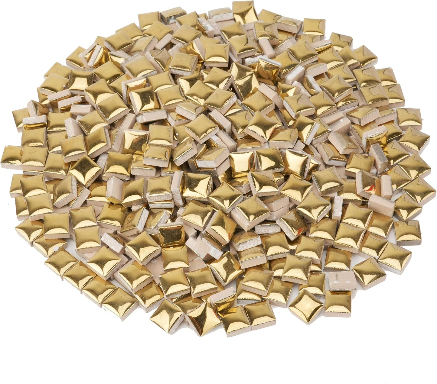 Glazed Ceramic Mosaic Tiles for Crafts,200 Pieces/300g Mosaic Pieces,12mm Square Shapes Glazed Porcelain Tiles for Art Craft Home Garden Decoration,Canary Yellow