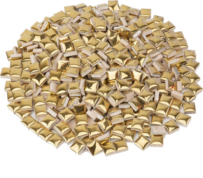 Glazed Ceramic Mosaic Tiles for Crafts,200 Pieces/300g Mosaic Pieces,12mm Square Shapes Glazed Porcelain Tiles for Art Craft Home Garden Decoration,Canary Yellow