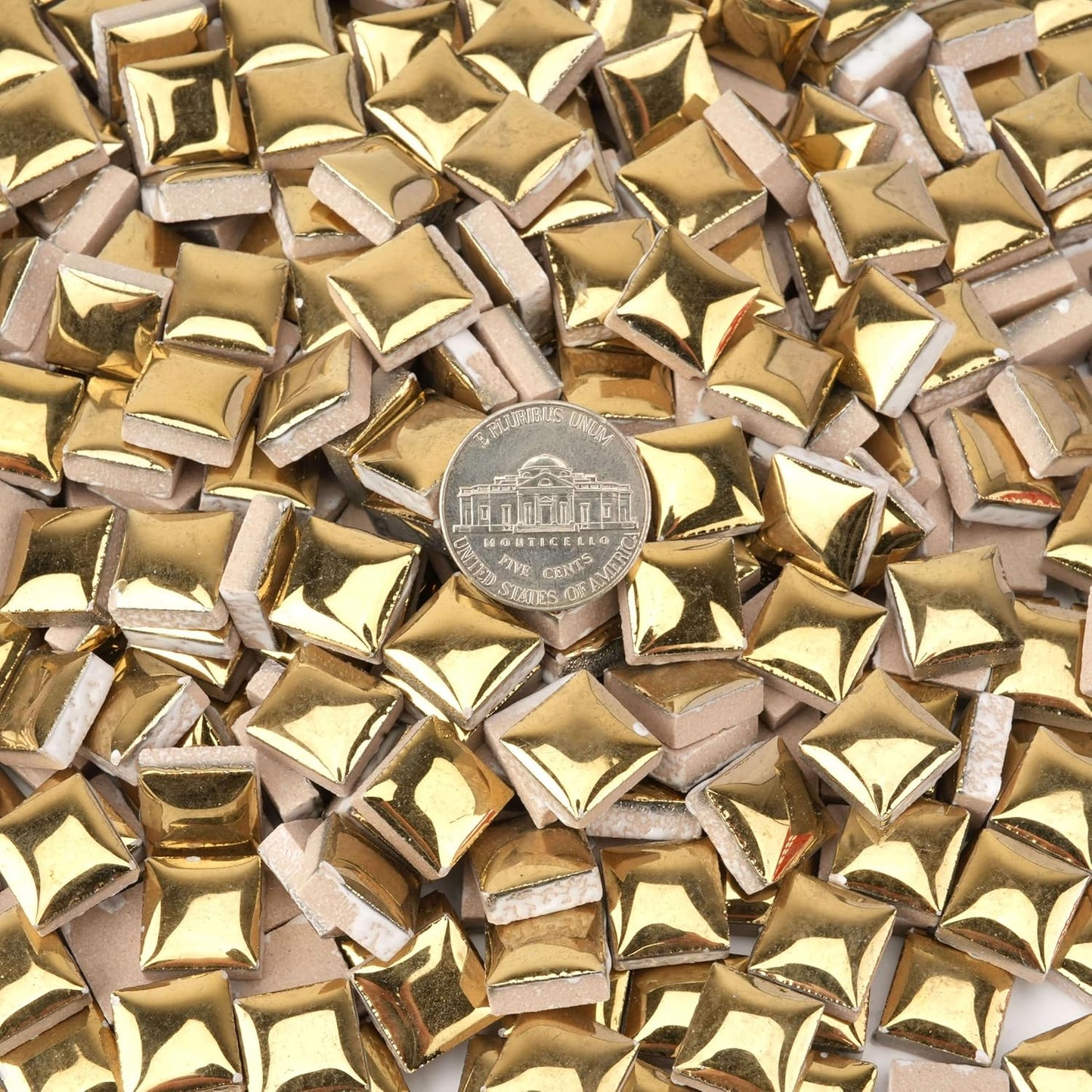 Glazed Ceramic Mosaic Tiles for Crafts,200 Pieces/300g Mosaic Pieces,12mm Square Shapes Glazed Porcelain Tiles for Art Craft Home Garden Decoration,Canary Yellow