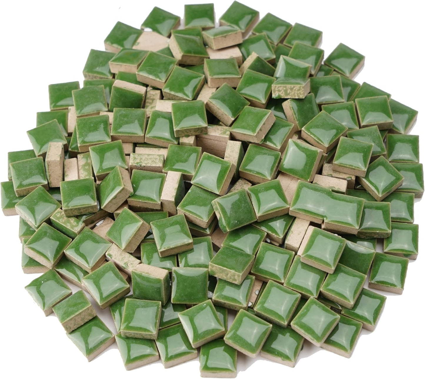Glazed Ceramic Mosaic Tiles for Crafts,200 Pieces/300g Mosaic Pieces,12mm Square Shapes Glazed Porcelain Tiles for Art Craft Home Garden Decoration,Canary Yellow