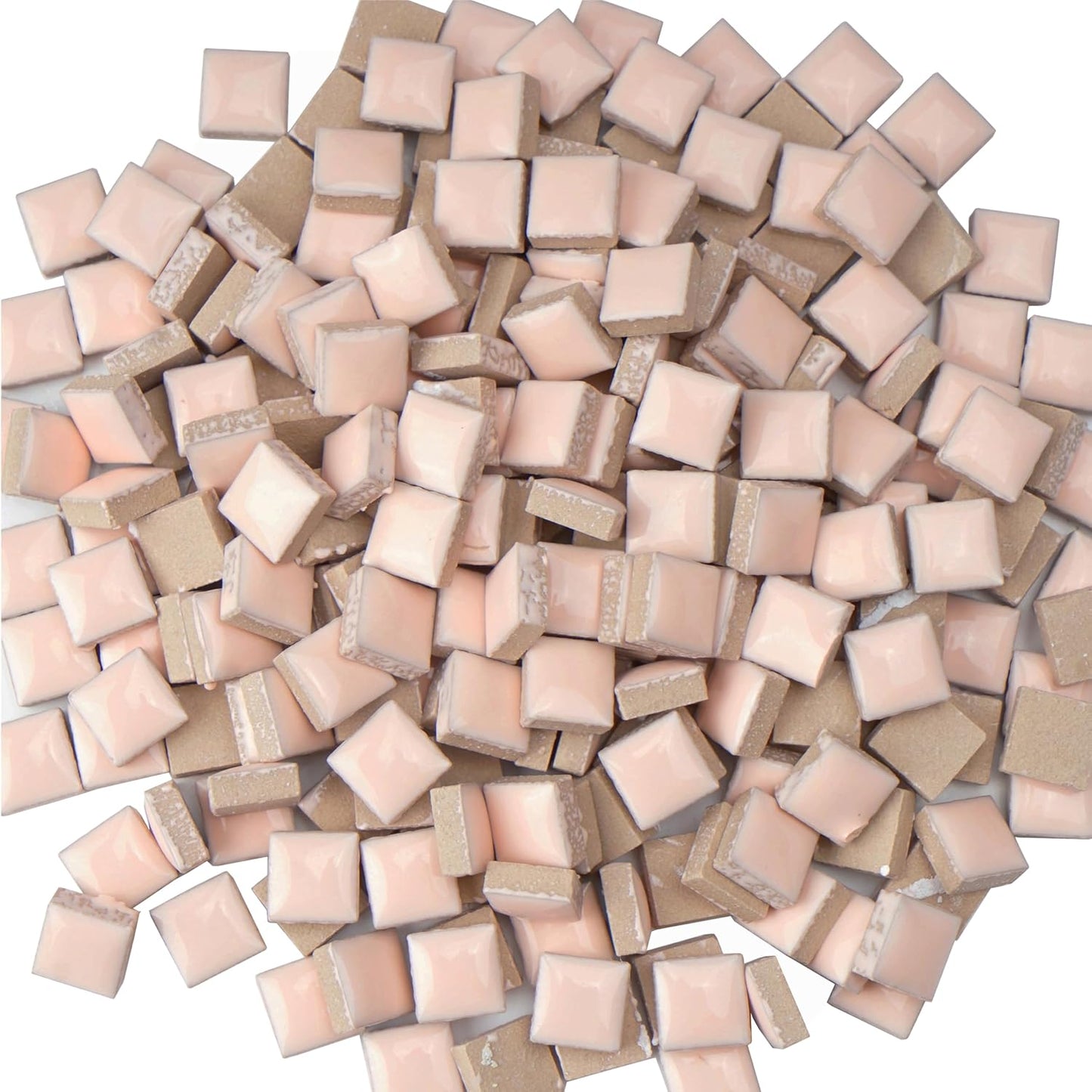 Glazed Ceramic Mosaic Tiles for Crafts,200 Pieces/300g Mosaic Pieces,12mm Square Shapes Glazed Porcelain Tiles for Art Craft Home Garden Decoration,Canary Yellow