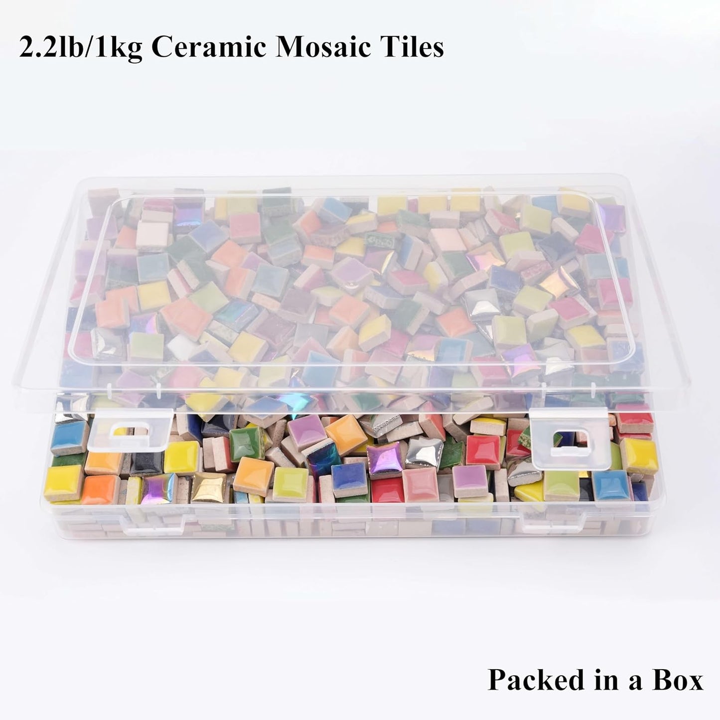 Glazed Ceramic Mosaic Tiles for Crafts,200 Pieces/300g Mosaic Pieces,12mm Square Shapes Glazed Porcelain Tiles for Art Craft Home Garden Decoration,Canary Yellow