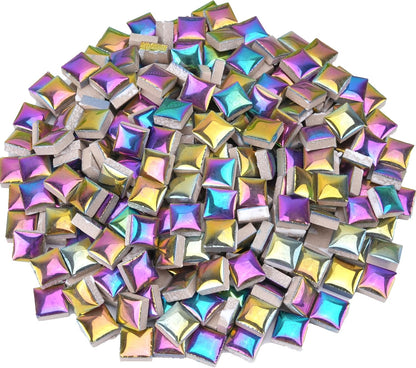 Glazed Ceramic Mosaic Tiles for Crafts,200 Pieces/300g Mosaic Pieces,12mm Square Shapes Glazed Porcelain Tiles for Art Craft Home Garden Decoration,Canary Yellow