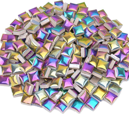 Glazed Ceramic Mosaic Tiles for Crafts,200 Pieces/300g Mosaic Pieces,12mm Square Shapes Glazed Porcelain Tiles for Art Craft Home Garden Decoration,Canary Yellow
