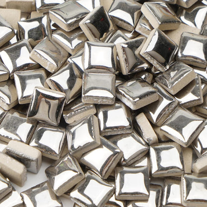 Glazed Ceramic Mosaic Tiles for Crafts,200 Pieces/300g Mosaic Pieces,12mm Square Shapes Glazed Porcelain Tiles for Art Craft Home Garden Decoration,Canary Yellow