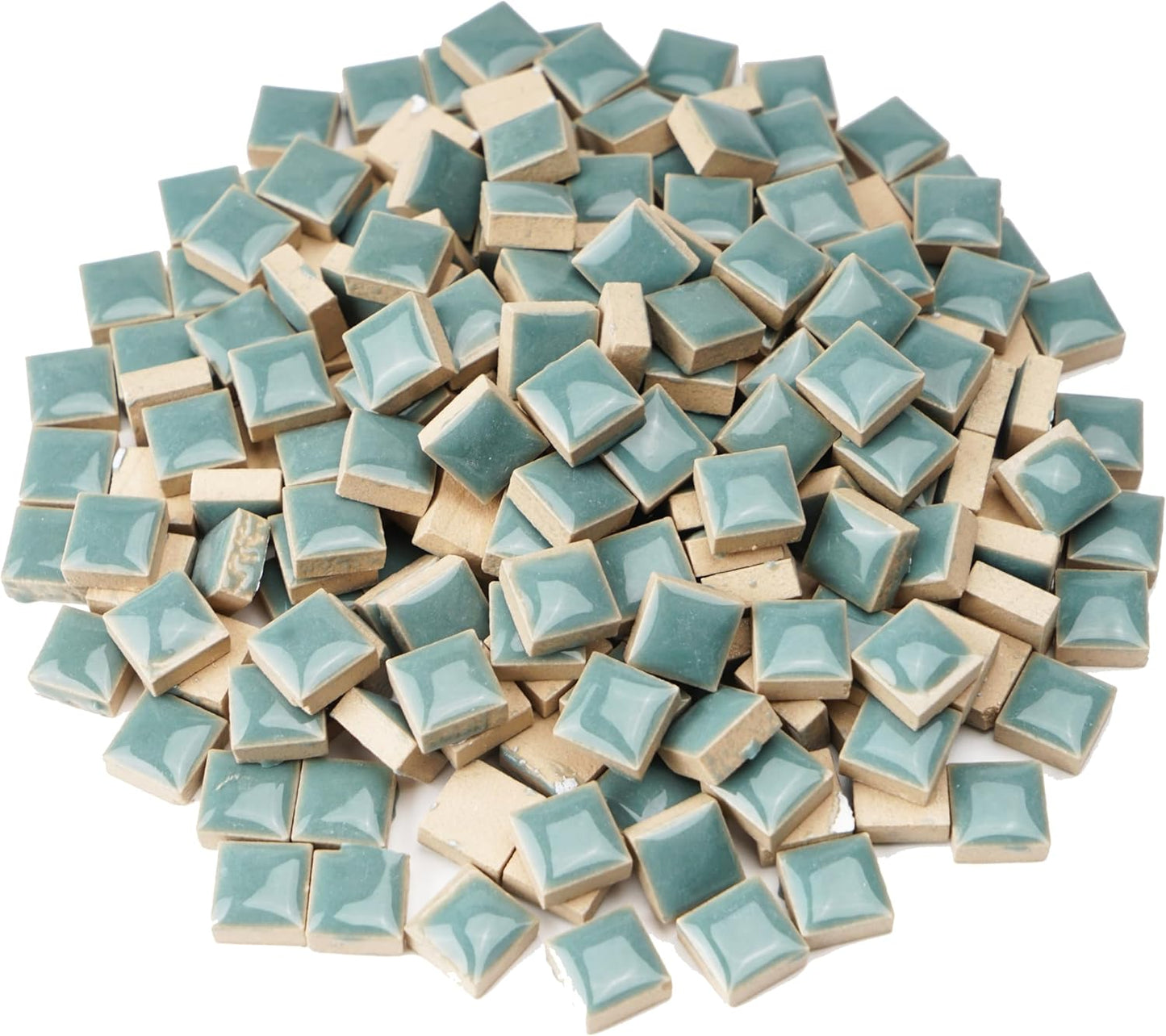 Glazed Ceramic Mosaic Tiles for Crafts,200 Pieces/300g Mosaic Pieces,12mm Square Shapes Glazed Porcelain Tiles for Art Craft Home Garden Decoration,Canary Yellow