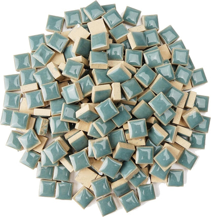 Glazed Ceramic Mosaic Tiles for Crafts,200 Pieces/300g Mosaic Pieces,12mm Square Shapes Glazed Porcelain Tiles for Art Craft Home Garden Decoration,Canary Yellow