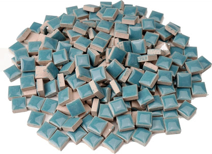 Glazed Ceramic Mosaic Tiles for Crafts,200 Pieces/300g Mosaic Pieces,12mm Square Shapes Glazed Porcelain Tiles for Art Craft Home Garden Decoration,Canary Yellow
