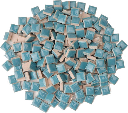 Glazed Ceramic Mosaic Tiles for Crafts,200 Pieces/300g Mosaic Pieces,12mm Square Shapes Glazed Porcelain Tiles for Art Craft Home Garden Decoration,Canary Yellow
