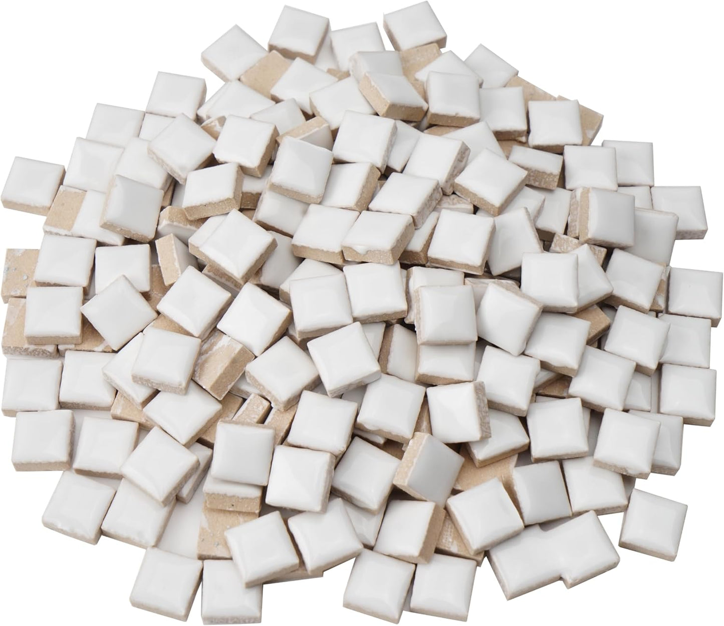 Glazed Ceramic Mosaic Tiles for Crafts,200 Pieces/300g Mosaic Pieces,12mm Square Shapes Glazed Porcelain Tiles for Art Craft Home Garden Decoration,Canary Yellow