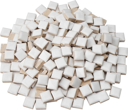 Glazed Ceramic Mosaic Tiles for Crafts,200 Pieces/300g Mosaic Pieces,12mm Square Shapes Glazed Porcelain Tiles for Art Craft Home Garden Decoration,Canary Yellow