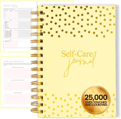 Self Care Journal for Women | 90 Days Wellness & Mindfulness Prompt, Yellow | Guided 90-Day Daily & Weekly, Undated Reflection Planner, Mindfulness, Productivity & Personal Development