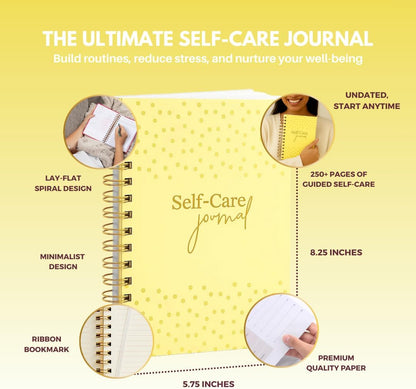 Self Care Journal for Women | 90 Days Wellness & Mindfulness Prompt, Yellow | Guided 90-Day Daily & Weekly, Undated Reflection Planner, Mindfulness, Productivity & Personal Development