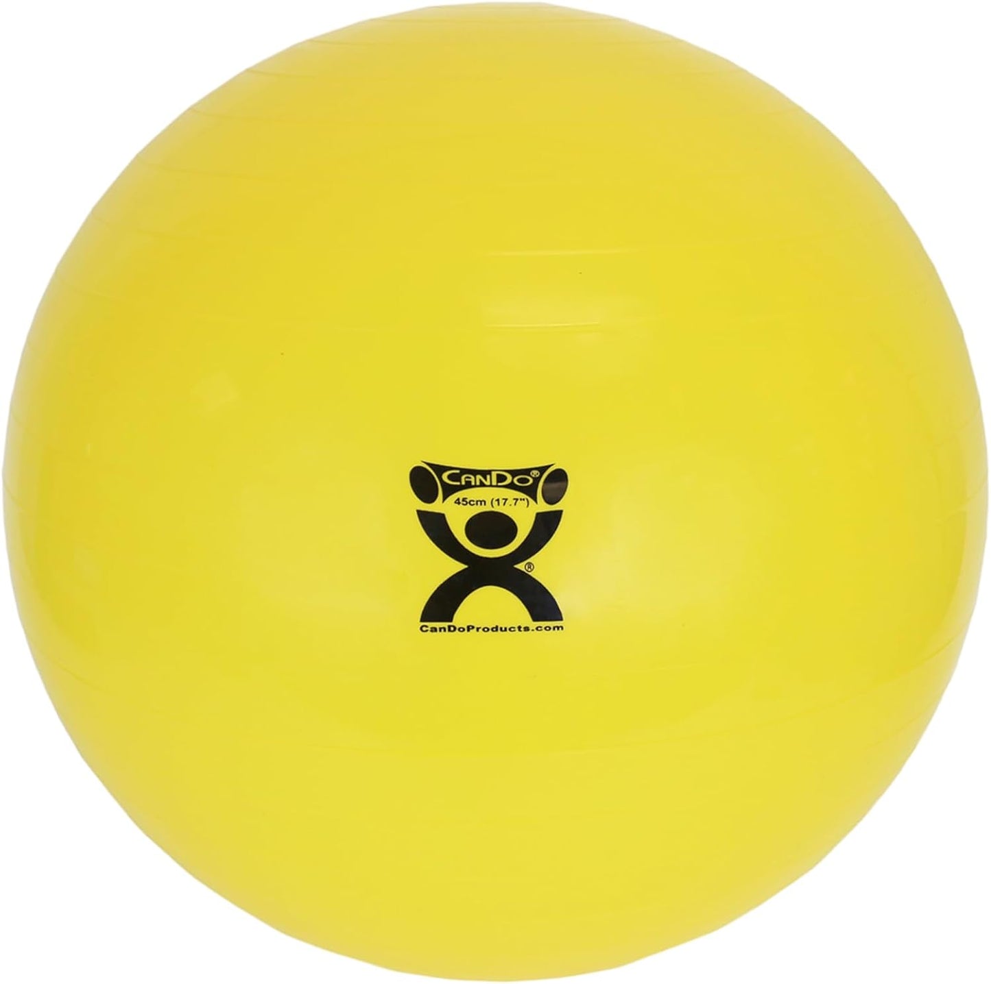 Inflatable Exercise Ball Yellow 18" Durable Extra Thick Non-Slip Stability Ball for Core Workouts Yoga Pilates Active Seating Physical Therapy Pregnancy Home Gym Flexibility