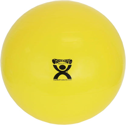Inflatable Exercise Ball Yellow 18" Durable Extra Thick Non-Slip Stability Ball for Core Workouts Yoga Pilates Active Seating Physical Therapy Pregnancy Home Gym Flexibility