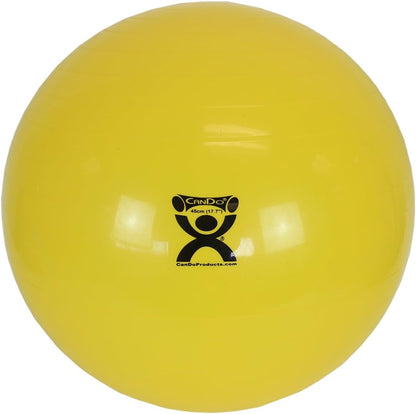 Inflatable Exercise Ball Yellow 18" Durable Extra Thick Non-Slip Stability Ball for Core Workouts Yoga Pilates Active Seating Physical Therapy Pregnancy Home Gym Flexibility