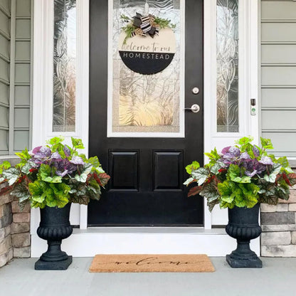 Artificial Plants Fake Greenery for Outdoor Outside Porch Summer Decoration | Faux Heuchera UV Resistant Look Real Silk Shrubs Bushes for Planters Patio Pots Yard Window Box, 6 Bundles