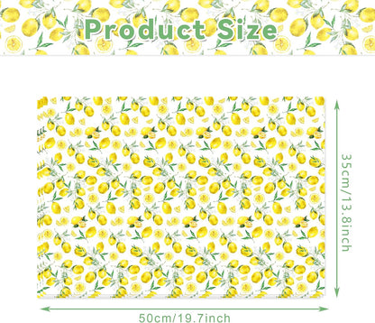 100 Sheets 20 x 14 Inch Lemon Pattern Tissue Paper, Yellow Citrus Fruit Printed Decorative Wrapping Tissue Paper, Art Tissue Paper for Gift Bags, Birthday Party, Baby Shower, Summer Spring Holidays