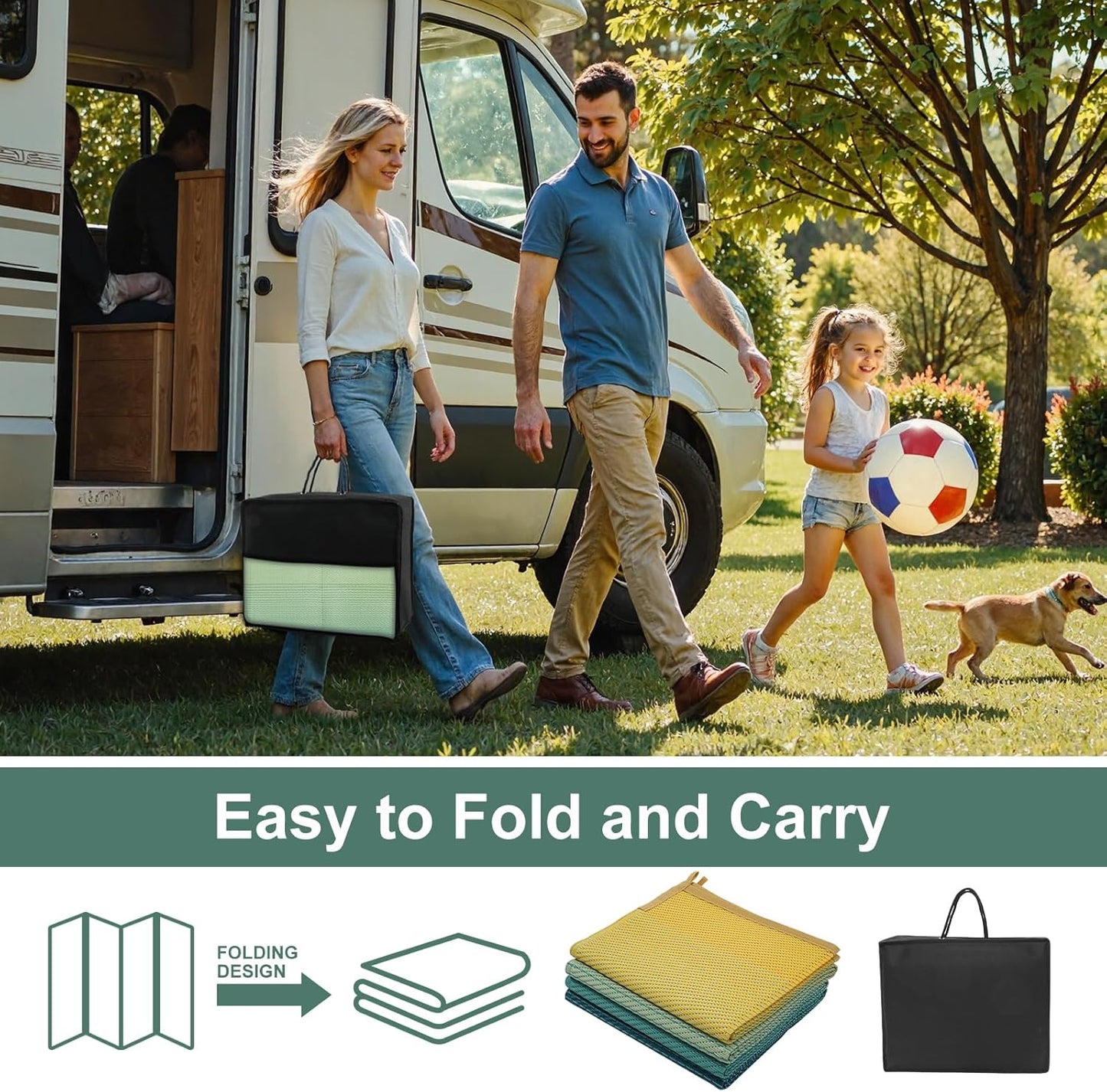 8x10ft Ombre Outdoor Rug for Patios Clearance, Waterproof Camping Rug for Outside RV, Plastic Straw Outside Rugs, Large Outdoor Area Rug for Garden, Camper(Yellow&Green,8'x10')