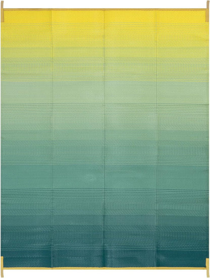 8x10ft Ombre Outdoor Rug for Patios Clearance, Waterproof Camping Rug for Outside RV, Plastic Straw Outside Rugs, Large Outdoor Area Rug for Garden, Camper(Yellow&Green,8'x10')