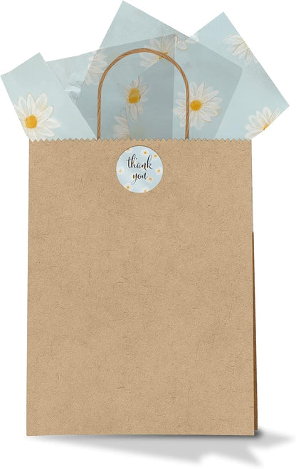 1.5 Inch Round 500 Count Lemons and Flowers Perforated Roll Stickers - Thank You Labels for Favors - Packing Thank You Stickers for Small Business Store Owners