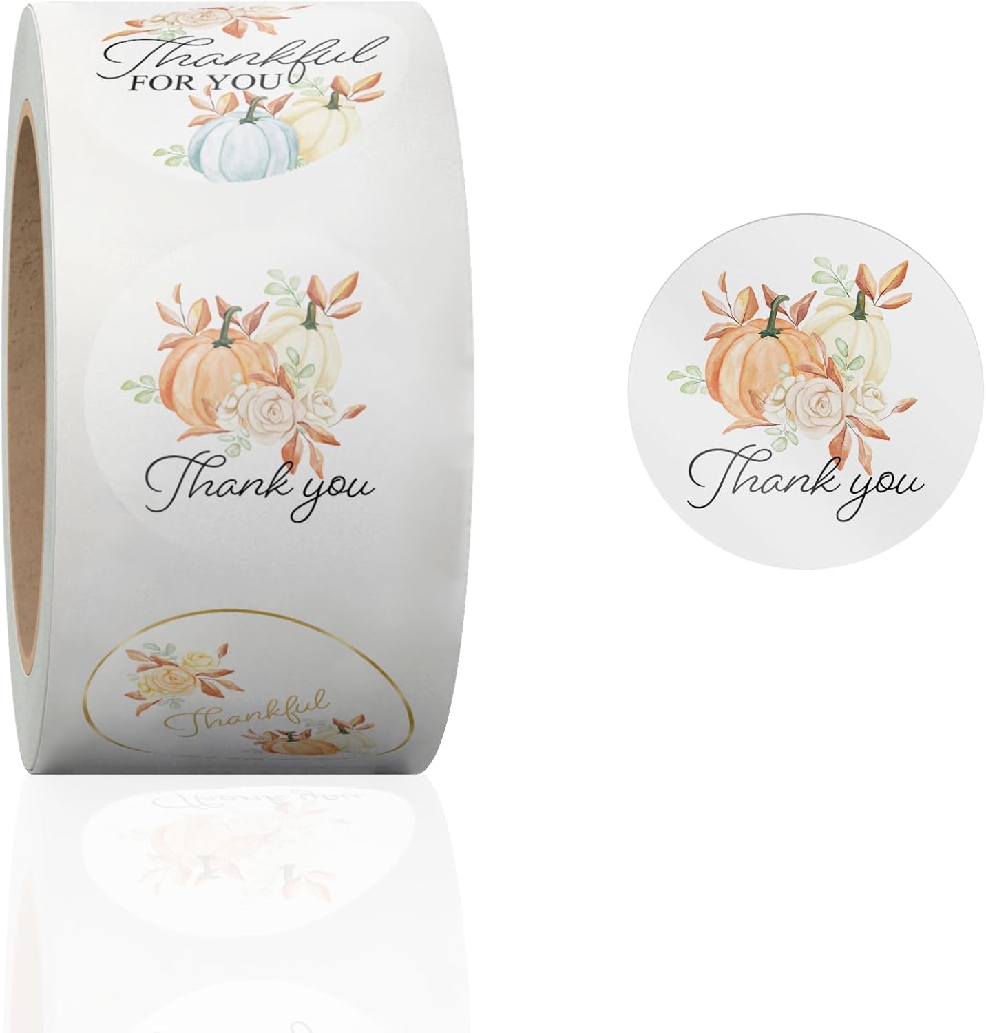 1.5 Inch Round 500 Count Lemons and Flowers Perforated Roll Stickers - Thank You Labels for Favors - Packing Thank You Stickers for Small Business Store Owners