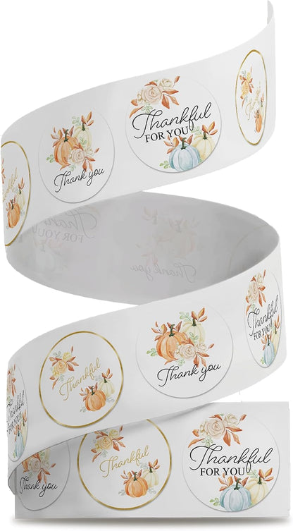 1.5 Inch Round 500 Count Lemons and Flowers Perforated Roll Stickers - Thank You Labels for Favors - Packing Thank You Stickers for Small Business Store Owners
