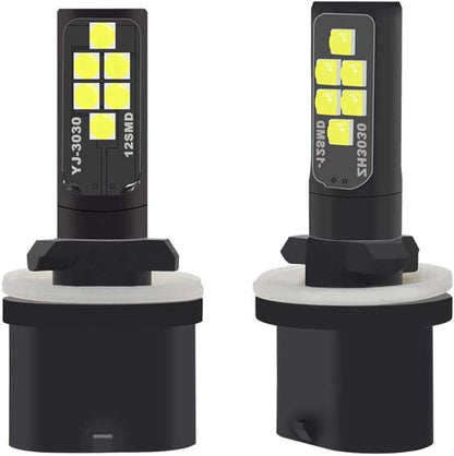 2x 880 893 899 LED Fog Light Bulb for Powersports Advanced 3030 SMD Bright Colorful Daytime Running DRL Lamp, Amber Yellow