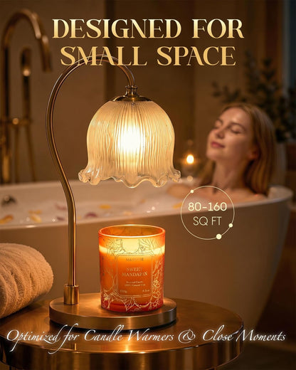 Lemon Soy Candle, 8.1oz Gilded Glass, Office Calming Gift | 42H Long Burn, Vegan Wax, No Toxin, Fresh Air Purifying Calming, Warmer Safe, Reusable Desk Organizer