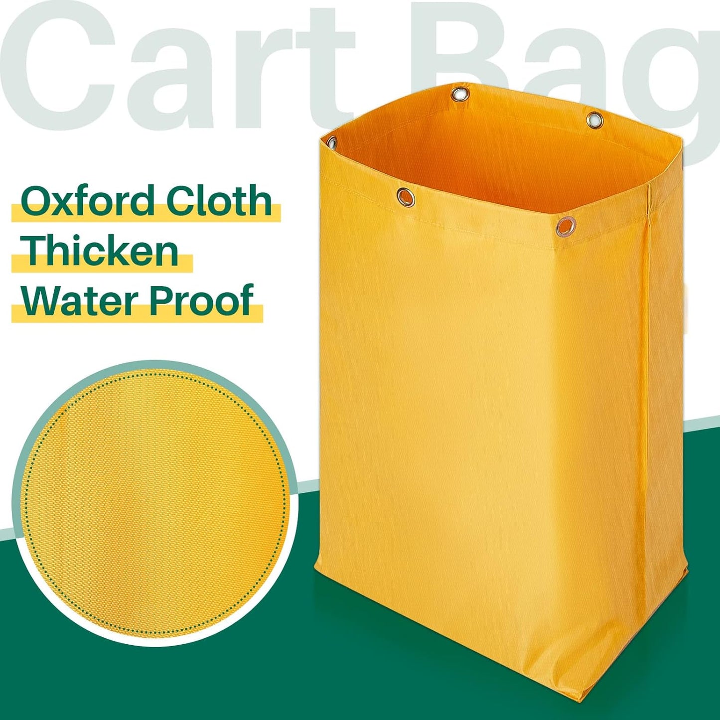16 x 11 x 27 inch Replacement Janitorial Cleaning Cart Bag High Capacity Commercial Janitorial Cart Bag Housekeeping for Housekeeper Restaurant Motel Cafe Facility Office, 23 Gallon, Yellow(1 Pc)