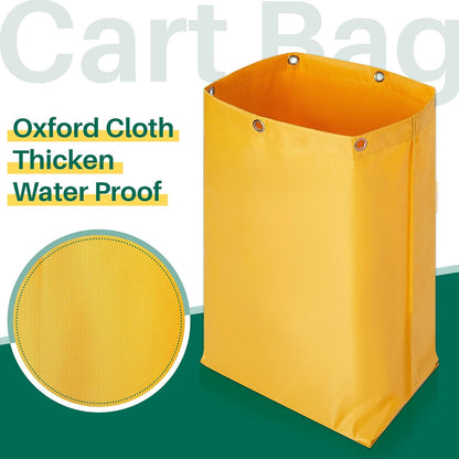 16 x 11 x 27 inch Replacement Janitorial Cleaning Cart Bag High Capacity Commercial Janitorial Cart Bag Housekeeping for Housekeeper Restaurant Motel Cafe Facility Office, 23 Gallon, Yellow(1 Pc)