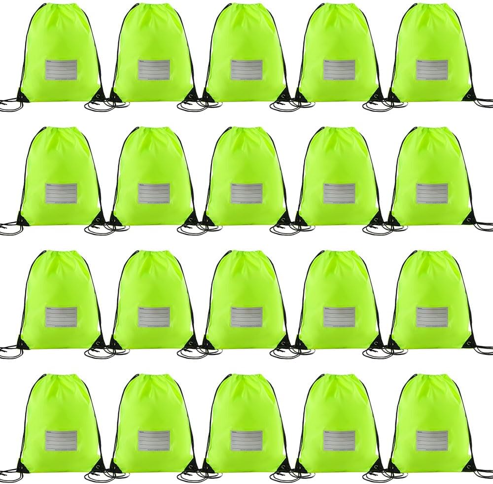 20 Pcs Drawstring Bags,Bulk Draw String Backpack, Cinch Bag Sackpack for Travel Gym Sport, Yellow